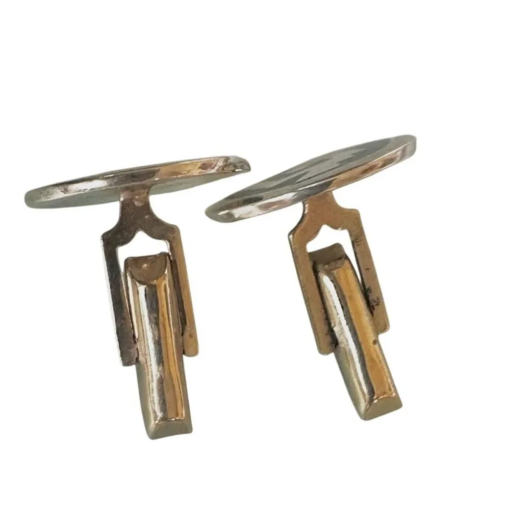 Vintage Mexican Sterling Silver Turquoise Cufflinks 925